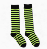 Electric Lime and Black Stripes Knee High Socks