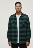 Green and Black - Flannel Long Sleeve Buffalo Plaid Shirt
