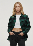 Green and Black - Flannel Long Sleeve Buffalo Plaid Shirt
