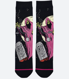 Haunted Socks: Black/Pink, One Size