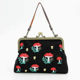 Mushrooms Kisslock Frame Bag in Cotton