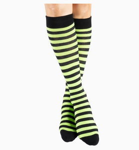 Electric Lime and Black Stripes Knee High Socks Universe In The Clouds Electric Lime and Black Stripes Knee High Socks Universe In The Clouds