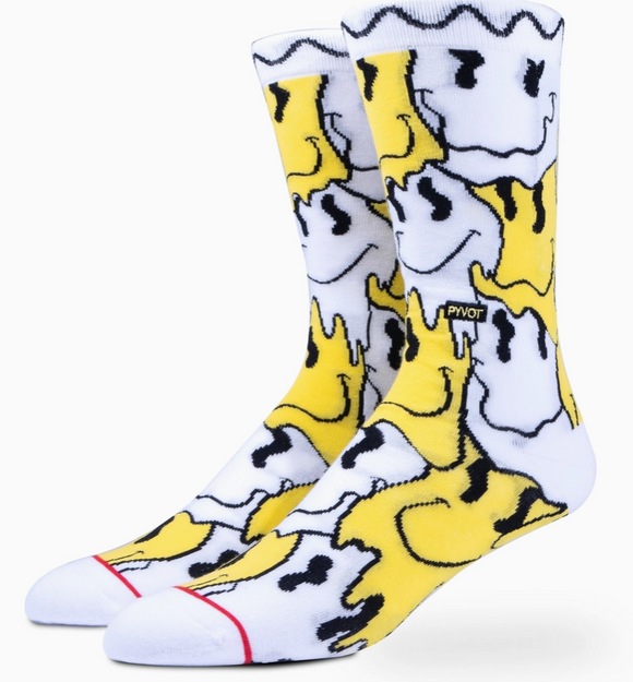 Melted Smiley - crew socks