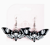 Black Acrylic Moth Earrings