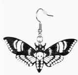 Black Acrylic Moth Earrings