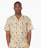 Mushroom Pattern - Men's Printed Short Sleeve Flat Collar Shirt