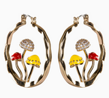 Gold Mushroom Earrings