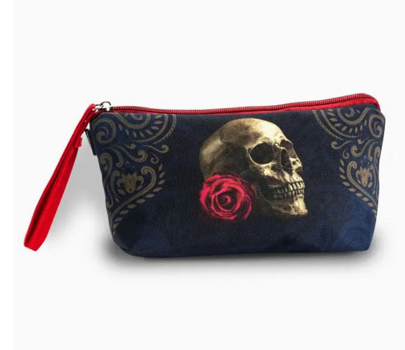 Skullistic Rose Skull Navy -  Makeup Bag