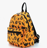 Orange Halloween Collage Mini Backpack in Nylon