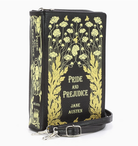 Pride and Prejudice Floral Book Clutch Bag