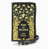 Pride and Prejudice Floral Book Clutch Bag