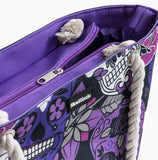 Skullistic Sugar Skull Purple Shoulder Beach Bag