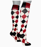 Haunting Harlequin Knee High Socks