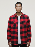 Red and Black - Flannel Long Sleeve Buffalo Plaid Shirt