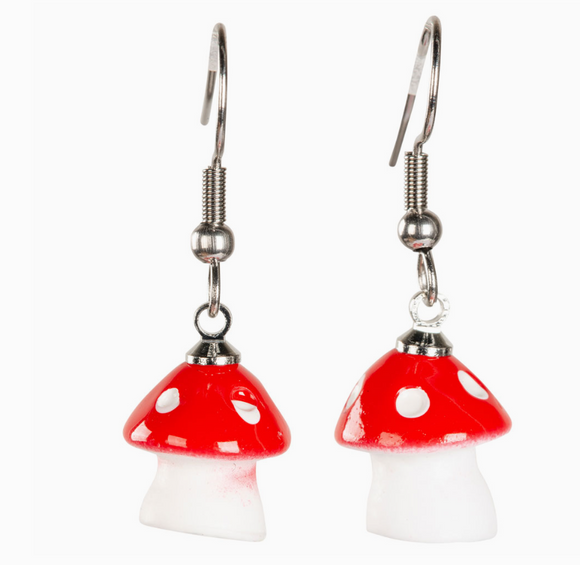 Red Mushroom Earrings
