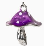 Purple and Silver Mushroom Earrings