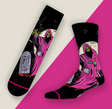 Haunted Socks: Black/Pink, One Size