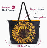 Skullistic Sunflower Skulls Shoulder Beach Bag