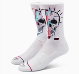 Smiley Skull Socks: White, One Size