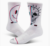 Smiley Skull Socks: White, One Size