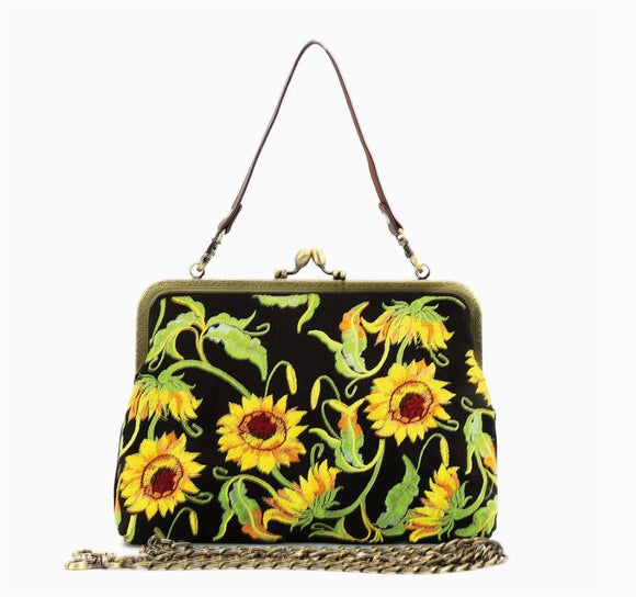 Sunflower Kisslock Bag