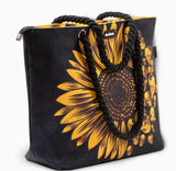 Skullistic Sunflower Skulls Shoulder Beach Bag