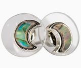 Abalone Shell Crescent Moon Studs