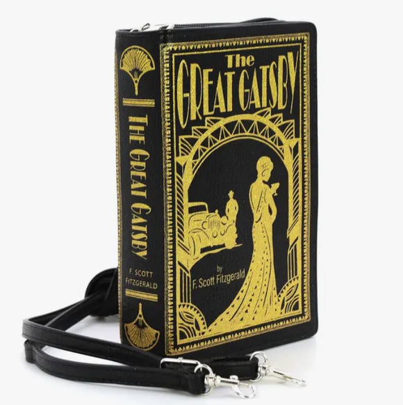 The Great Gatsby Book Clutch- Gold and Black Bag in Vinyl