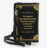 The Great Gatsby Book Clutch- Gold and Black Bag in Vinyl