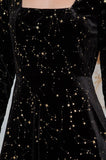 Celestial Black Velvet Dress - Best Seller