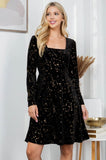 Celestial Black Velvet Dress - Best Seller