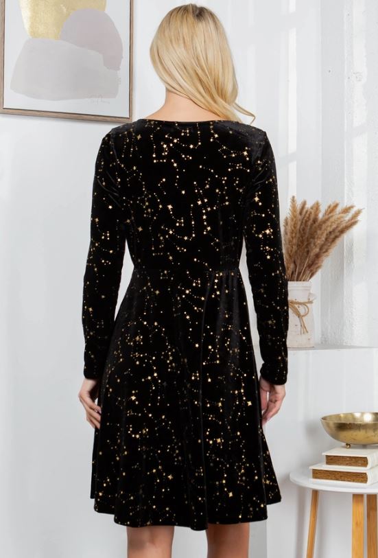 Celestial Black Velvet Dress - Best Seller Universe In The Clouds Celestial Black Velvet Dress - Best Seller Universe In The Clouds