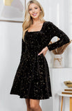 Celestial Black Velvet Dress - Best Seller