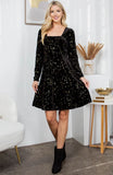 Celestial Black Velvet Dress - Best Seller