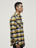 Yellow and Black - Flannel Long Sleeve Buffalo Plaid Shirt