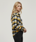 Yellow and Black - Flannel Long Sleeve Buffalo Plaid Shirt