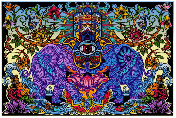 3D Hamsa Dreams Tapestry