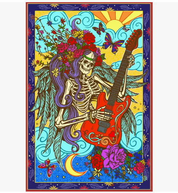 3D Hippie Guitar Tapestry