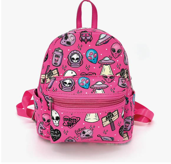 Alien Collage Mini Backpack in Vinyl Universe In The Clouds Alien Collage Mini Backpack in Vinyl Universe In The Clouds