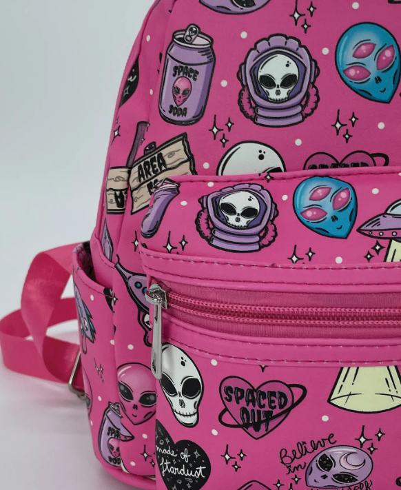 Alien Collage Mini Backpack in Vinyl – Universe In The Clouds Alien Collage Mini Backpack in Vinyl – Universe In The Clouds