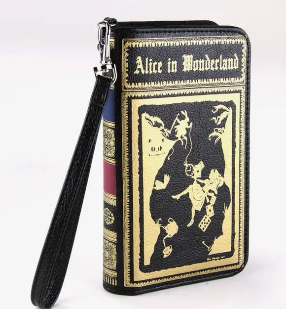 Alice In Wonderland -  Wallet In Black and Gold Vinyl