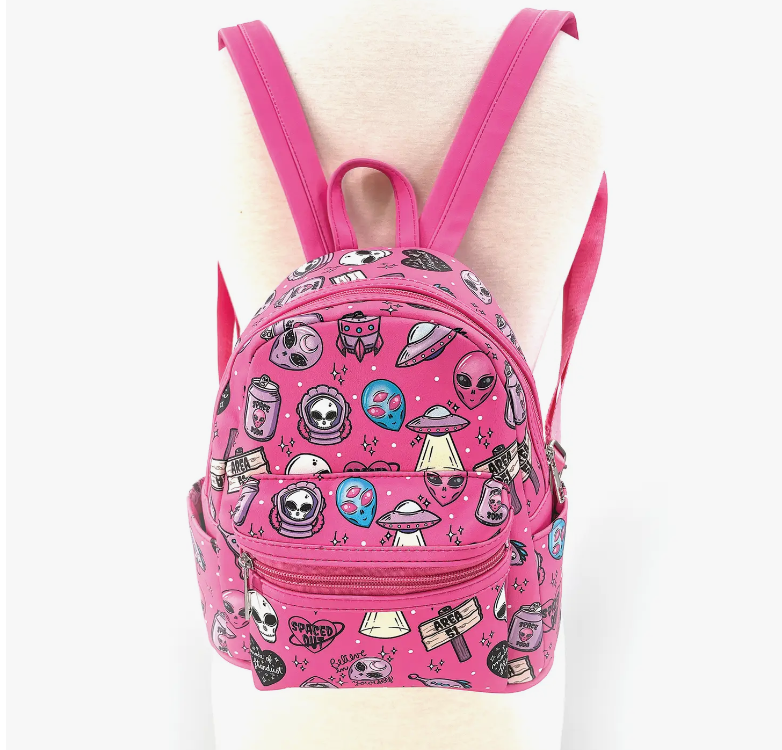 Alien Collage Mini Backpack in Vinyl – Universe In The Clouds Alien Collage Mini Backpack in Vinyl – Universe In The Clouds