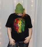 Rasta Lion - Unisex Black T-shirt