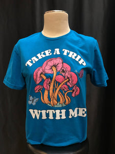 Take A Trip with Me Black -  Blue Sapphire Unisex T-Shirt
